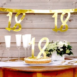 Party Delights White & Gold Sparkle 18Th Bunting - 2.5M< Bunting