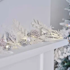White & Silver Berry Foliage Garland - 1.8M<Party Delights Online