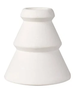 White Ceramic Tree Shaped Candle Holders (2Pk)<Party Delights Outlet