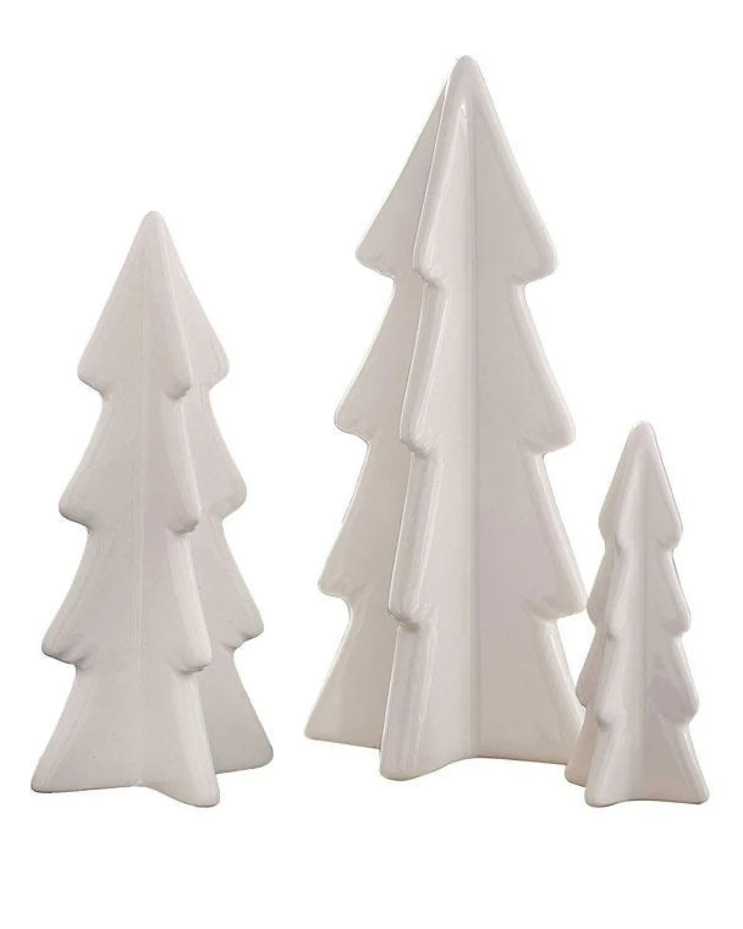 White Ceramic Trees Decoration (3Pk)<Party Delights Sale