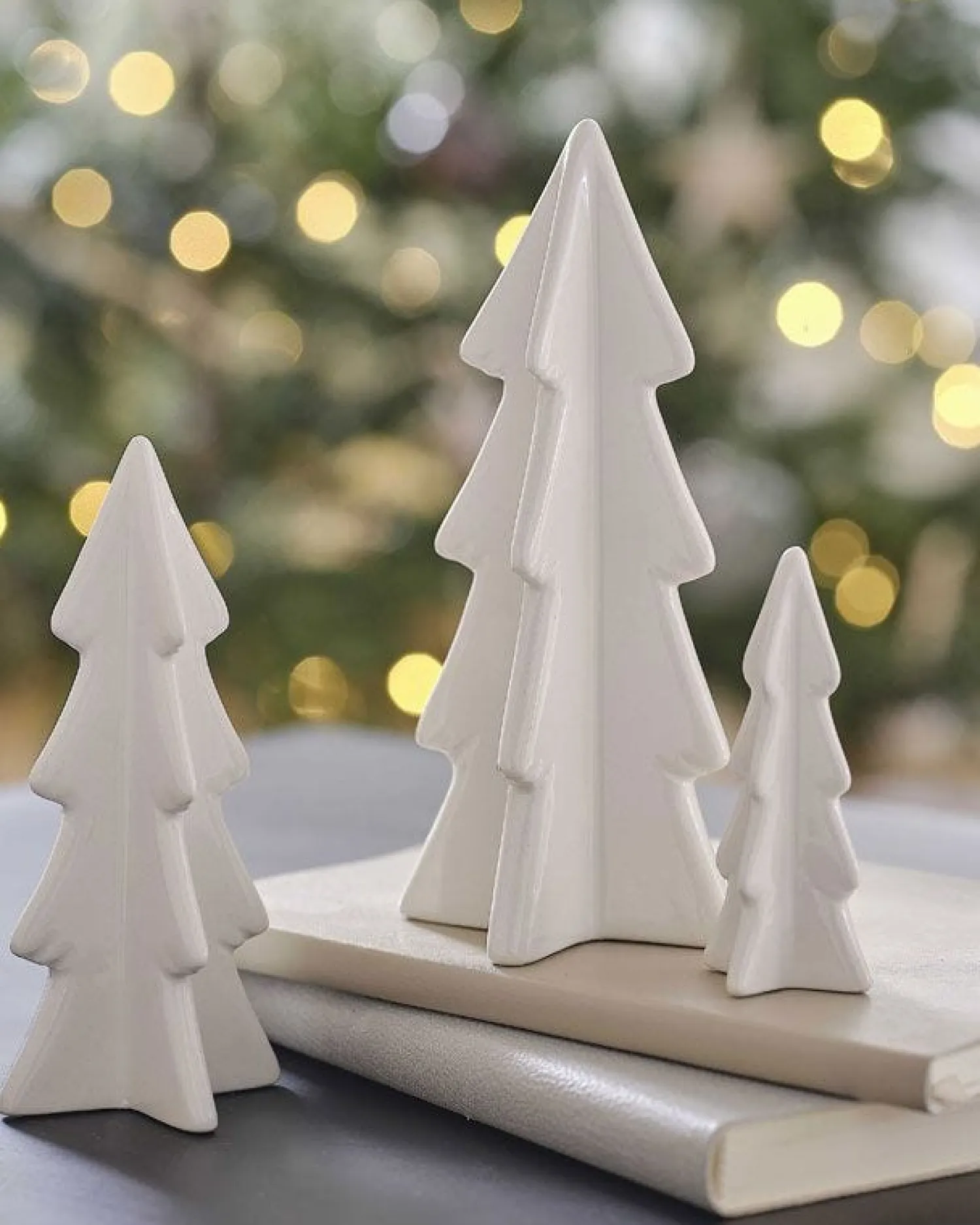 White Ceramic Trees Decoration (3Pk)<Party Delights Sale