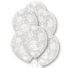 White Confetti Clear Latex Balloons - 11" (6Pk)<Party Delights Discount