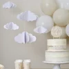 Party Delights White 3D Clouds Paper Hanging Decorations (5Pk)< Hanging Decorations