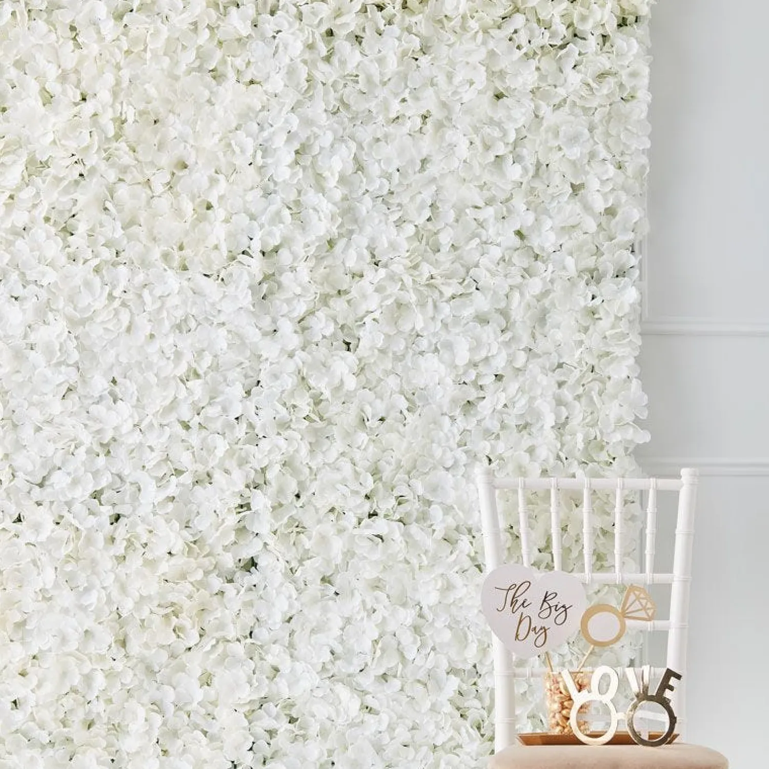 Party Delights White Flower Wall Backdrop Tile - 63Cm X 45Cm< Party Backdrops