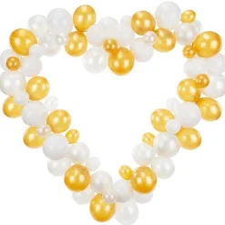 Party Delights White Heart Balloon Garland - 60 Balloons< Arches & Clouds