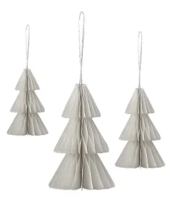 White Honeycomb Trees Hanging Decorations (3Pk)<Party Delights