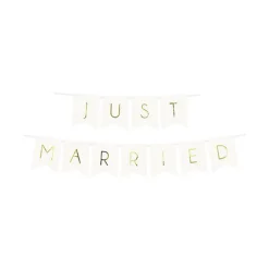 Party Delights White Just Married Bunting - 1.5M< Bunting