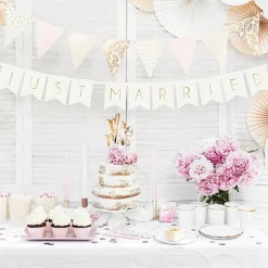 Party Delights White Just Married Bunting - 1.5M< Bunting