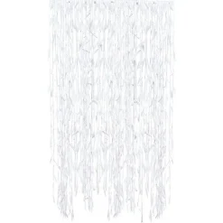 Party Delights White Leaf Ribbon Backdrop< Party Backdrops