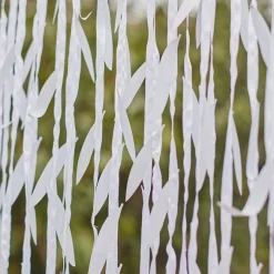Party Delights White Leaf Ribbon Backdrop< Party Backdrops