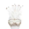 Party Delights White Masquerade Mask With Sequins, Glitter & Feathers< Masks