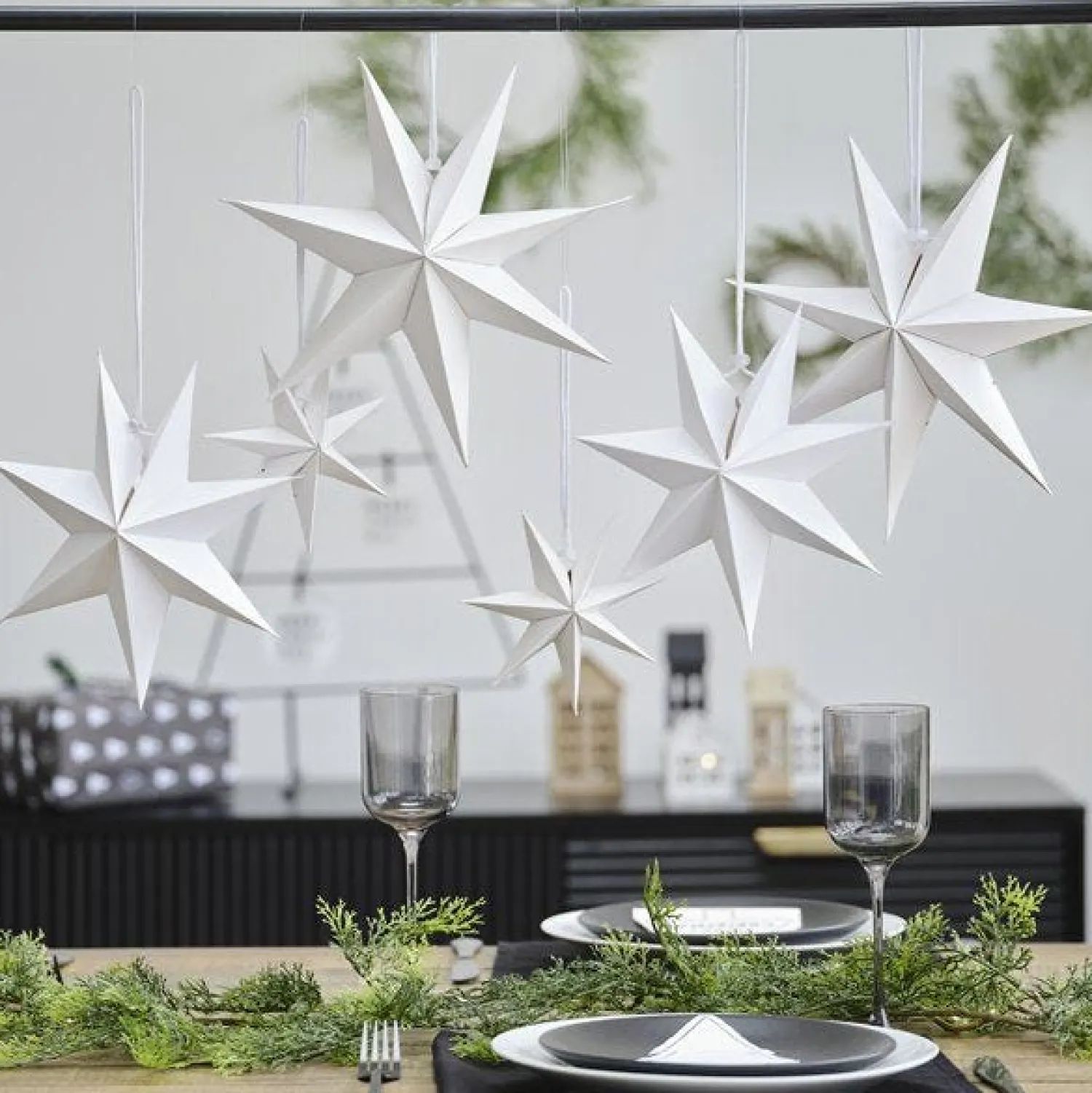 Party Delights White Paper Hanging Stars (6Pk)< Bunting
