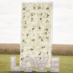Party Delights White Rose Flower Wall Backdrop Tile - 60Cm X 40Cm< Flowers & Foliage