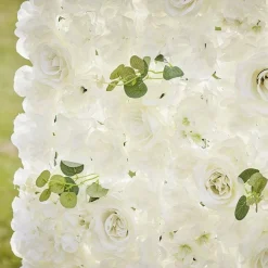 Party Delights White Rose Flower Wall Backdrop Tile - 60Cm X 40Cm< Flowers & Foliage