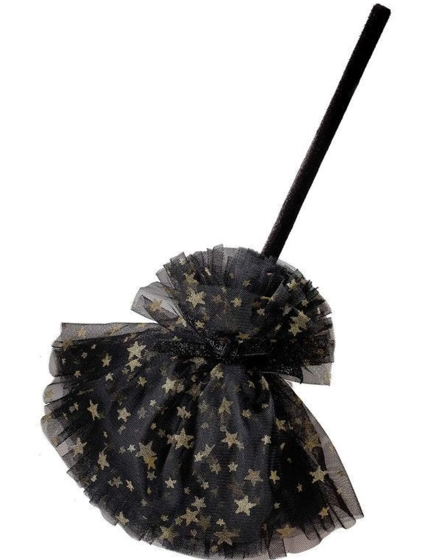Witch Black & Gold Star Broom<Party Delights