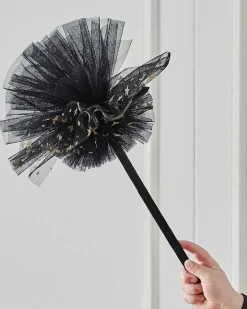 Witch Black & Gold Star Broom<Party Delights