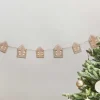 Party Delights Wooden House Bunting With Light Up Windows - 2M< Bunting
