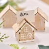 Wooden House Place Card Holders (6Pk)<Party Delights Online