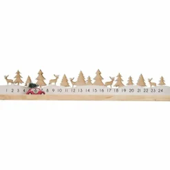 Wooden Reusable Christmas Advent Calendar With Moveable Car - 64Cm X 10Cm<Party Delights New