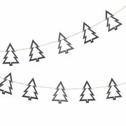 Wooden Tree Christmas Bunting Black - 2M<Party Delights Discount