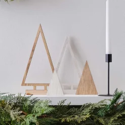 Wooden Tree Decorations (4Pk)<Party Delights