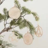 Wooden Tree Decorations Set - 9Cm (4Pk)<Party Delights New
