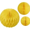 Yellow Paper Honeycomb Hanging Decorations (3Pk)<Party Delights Discount