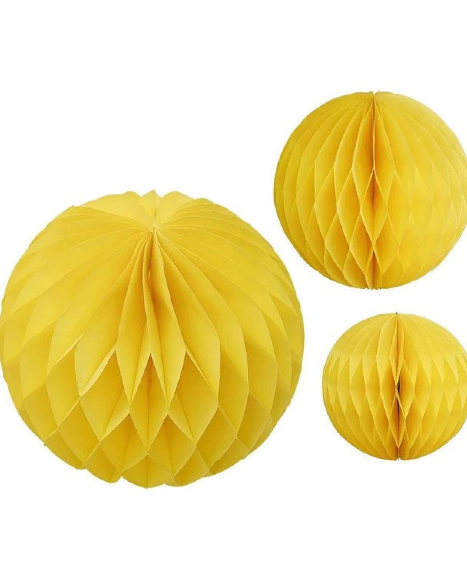 Yellow Paper Honeycomb Hanging Decorations (3Pk)<Party Delights Discount