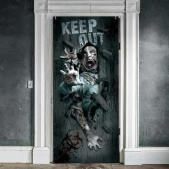 Zombie Attack Door Decoration -80Cm X 1.8M<Party Delights Best