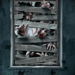 Zombie Window Decoration - 80 X 120Cm<Party Delights Clearance