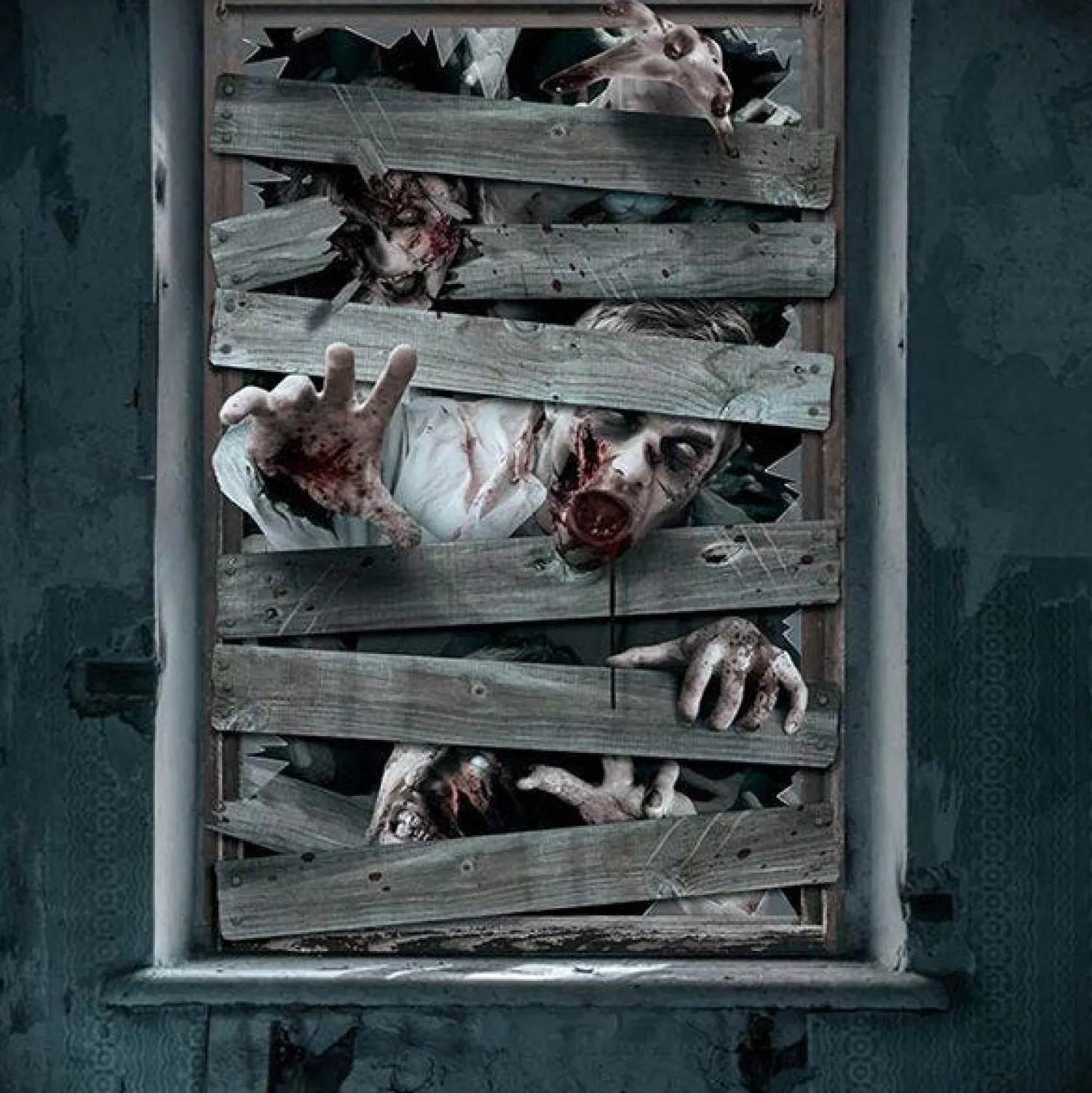 Zombie Window Decoration - 80 X 120Cm<Party Delights Clearance