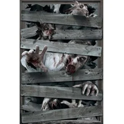 Zombie Window Decoration - 80 X 120Cm<Party Delights Clearance